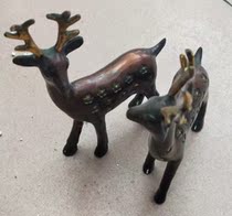 Overtime Hall Ancient Play Pure Copper-Cure Gold Golden Strokes of the Plum Flowers deer Merchants Home Swings A Pair