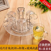 Glass juice Set 6 sets of high temperature resistant drinking water Tea Cup lead-free household Milk Cup with handle Cup