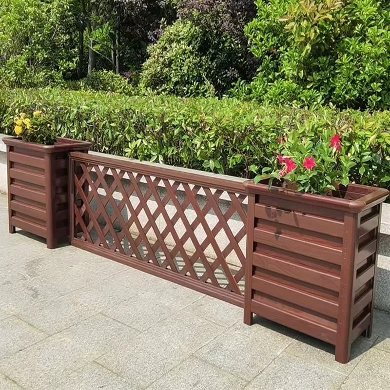 Aluminum alloy box outdoor combination customized municipal road partition guardrail Flowercock outdoor courtyard balcony planting box