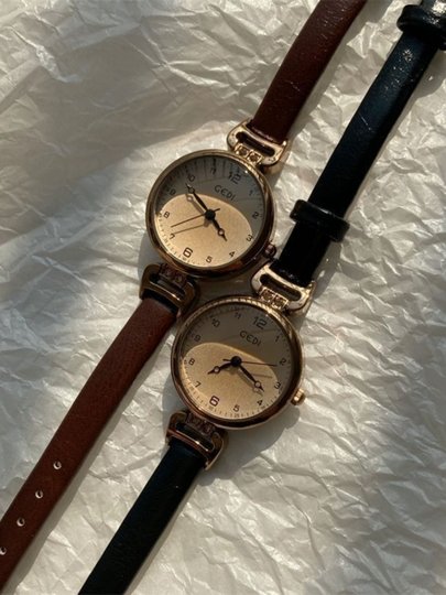 复古考试专用手表女款初高中学生高考考场小巧精致女士皮带石英表