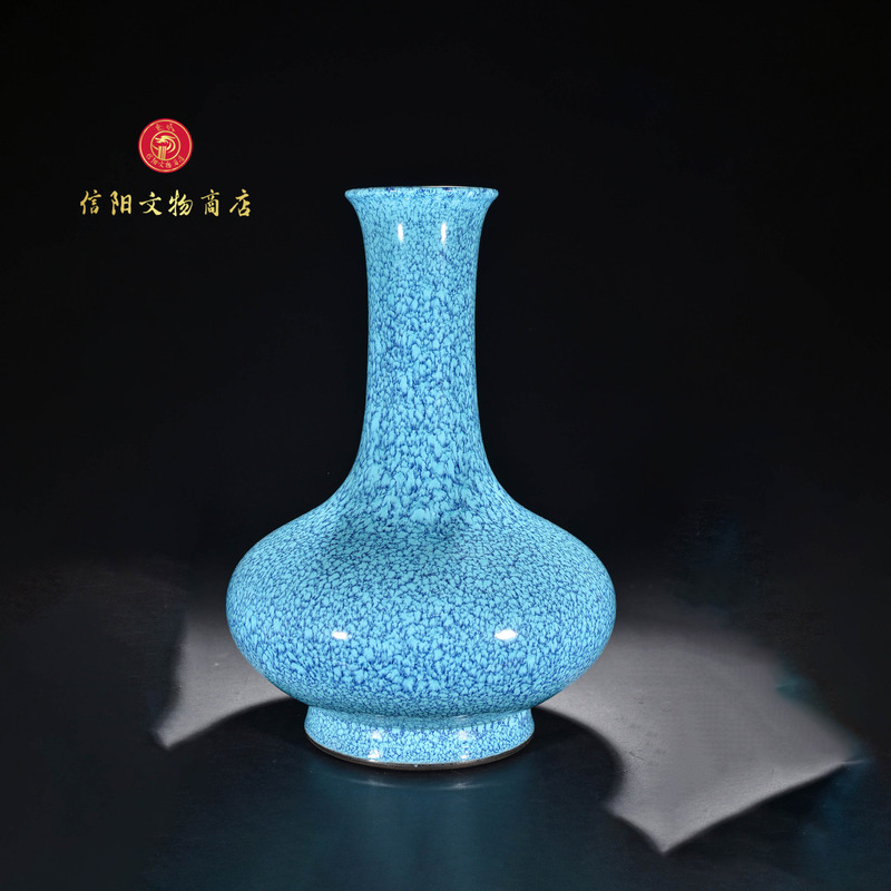 Qing Dynasty Period Luju Glaze Water Chestnut Bottle A26082222 Single Color Glaze Antique Ming and Qing Porcelain Qing Dynasty Period Luju Glaze Water Chestnut Bottle A26082222 Single Color Glaze Antique Ming and Qing Porcelain
