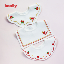 Female baby bib newborn saliva towel baby cotton 360 degree rotating anti-spit milk ins foreign girl bib