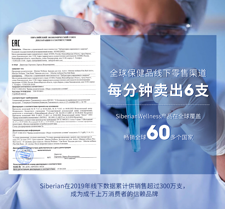 俄罗斯进口 氨糖软骨修护乳50ml 快速缓痛 修护关节 图2