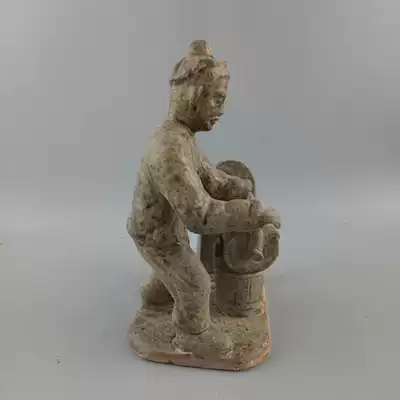 Chunde Tang}Song Yue Kiln unearthed handmade old man water statue decoration thrift antique antique porcelain folk collection