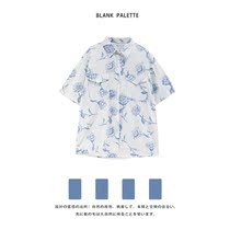 Blank palette) Broken Flowers Vintage Day Style Gooey Shirt Harbor Wind Gentle Ensemble Blouse Sweetness Summer