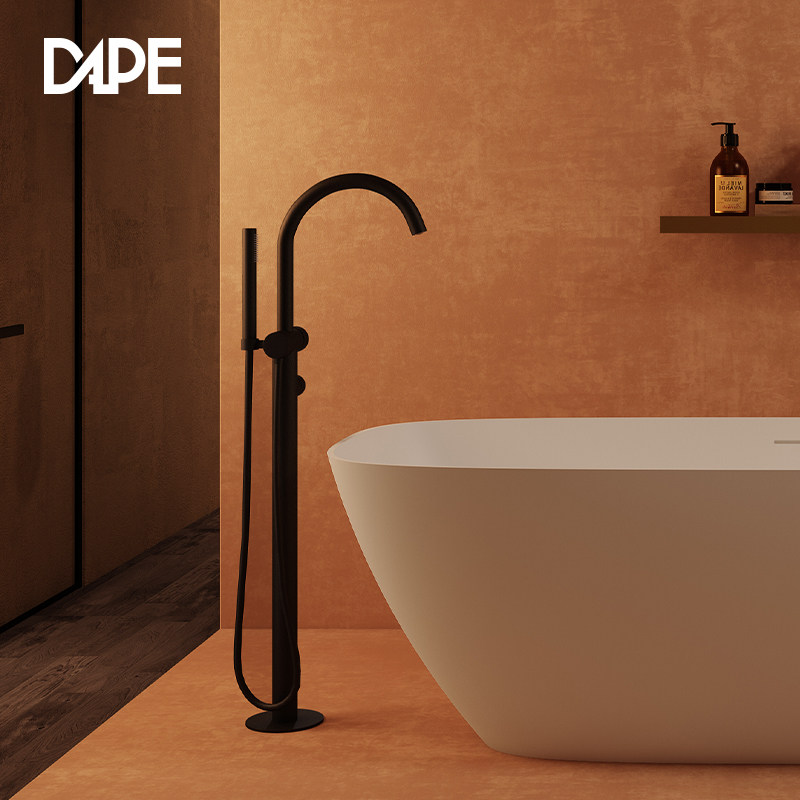 Dape Large Spectrum Freestern-style Bathtub Cylinder Side Tap Extremely Simple Black Shower Shower Shower floor type faucet 18E026A