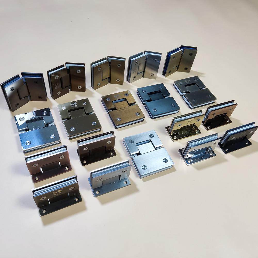 Shower room glass door sub-bathroom rose clip black bright brushed titanium alloy hinge cyan red ancient glass clip hinge