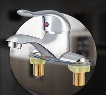Copper basin faucet hot and cold double hole ceramic faucet bathroom washbasin faucet Shendas double