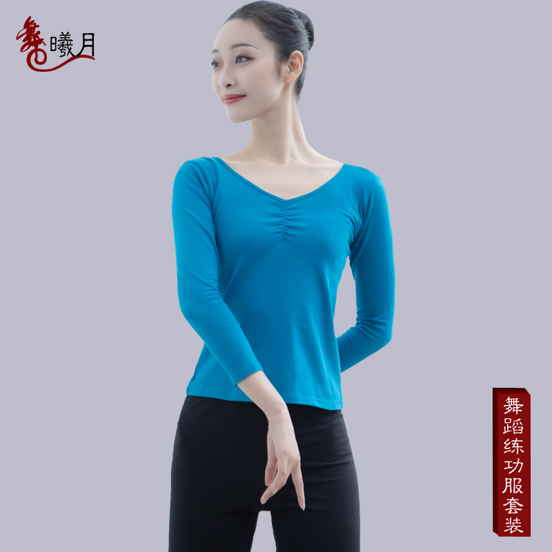Chinese folk dance dance clothing practice clothing female adult top art test dance clothing body training clothing suit