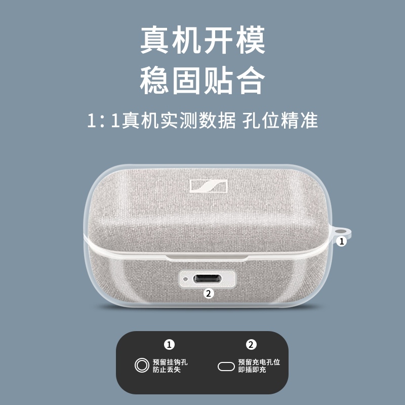Suitable for Sennheiser 3 Protective Case, Fully Transparent Sennheiser Momentum3 Noise-Canceling Wireless Bluetooth Headphone Protective Case, Trendy for Men and Women, Sennheiser 4 Headphone Case, Soft Outer Box for the Fourth Generation