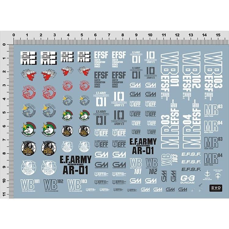 (EVO) MG GM RGM-79 Jim White Wild Dog (RX-78 Squad Series) Dedicated Water Decal