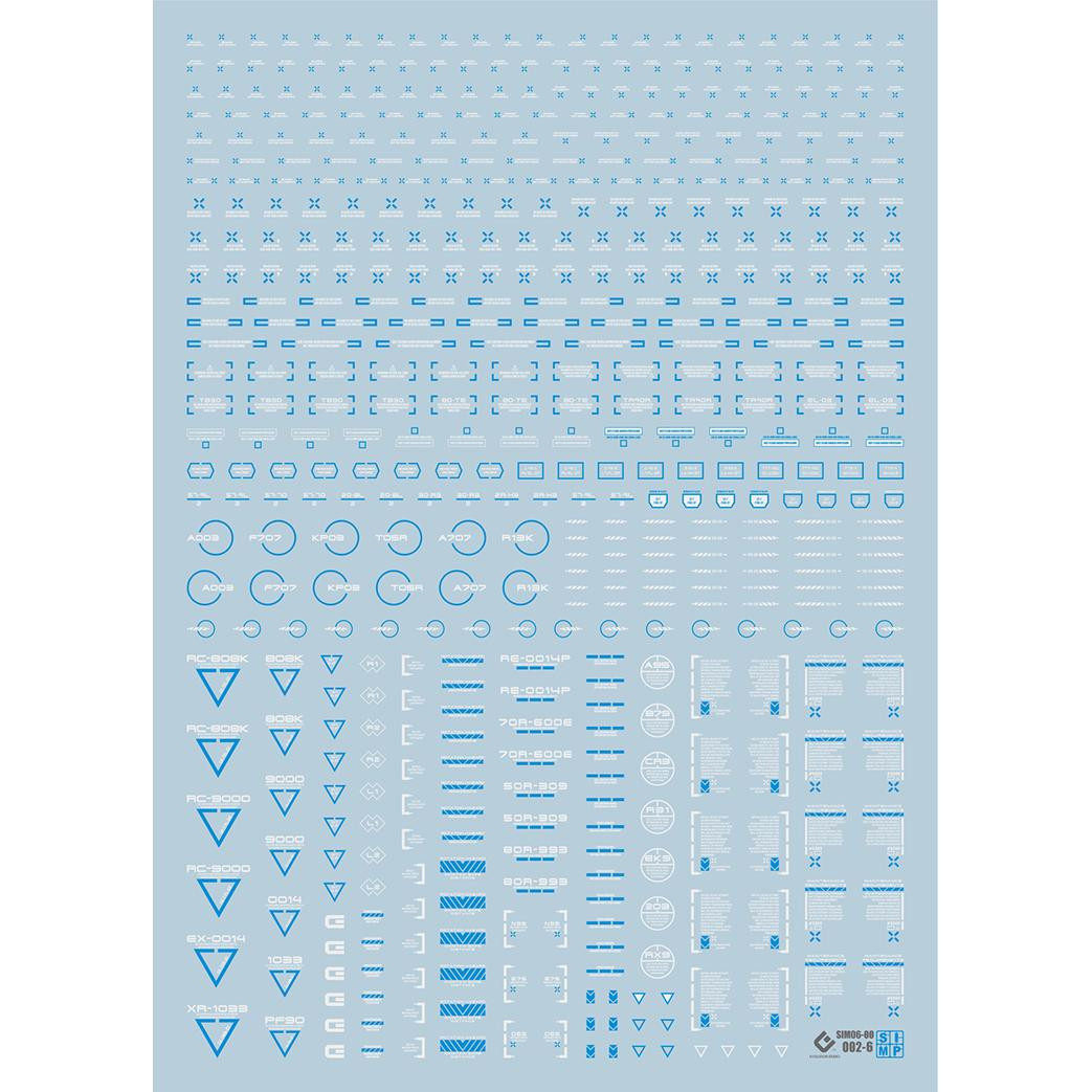 (EVO)MG RB02-6 HIQ style (general warning system) special water sticker (fluorescent blue and white)