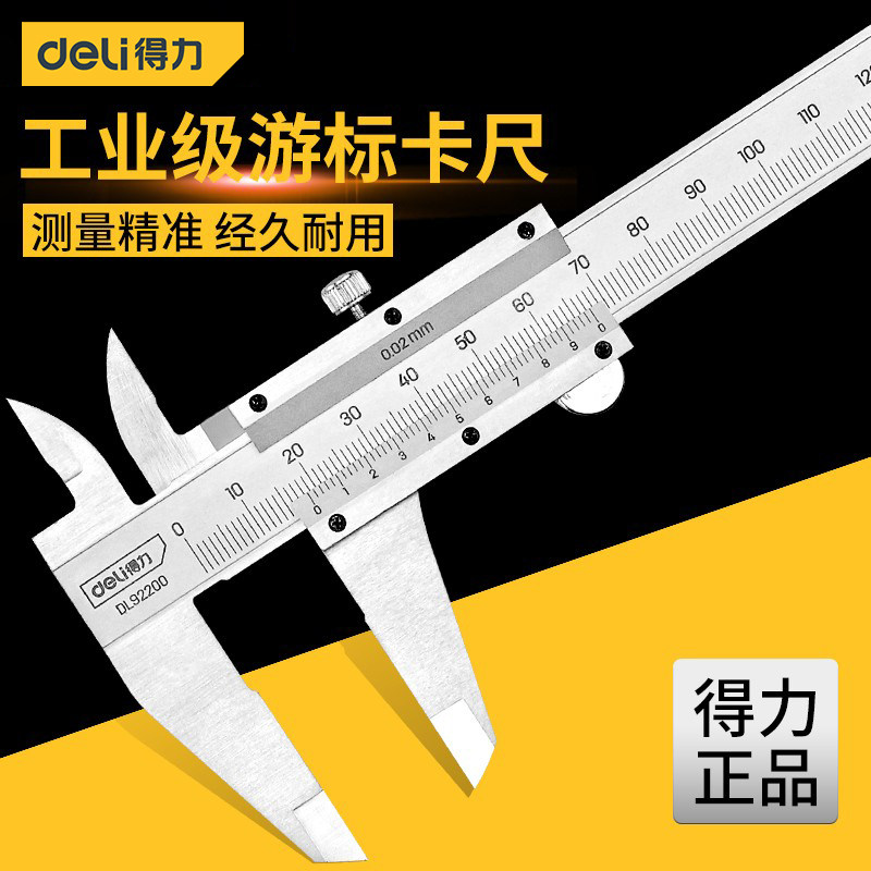 Deli Vernier Caliper 300mm High Precision Industrial Grade Household Small High Depth Play Stainless Steel Oil Ruler