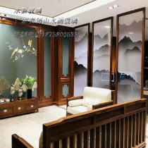 Art partition wall office glaze intelligent dimming atomized landscape painting background wall clip silk clip silk glass manufacturer