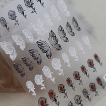 Japanese Tomoni Net Red Nail Art New Year Snowflake Fortune Lucky Cat Lace Butterfly Black Rose Sticker Jewelry