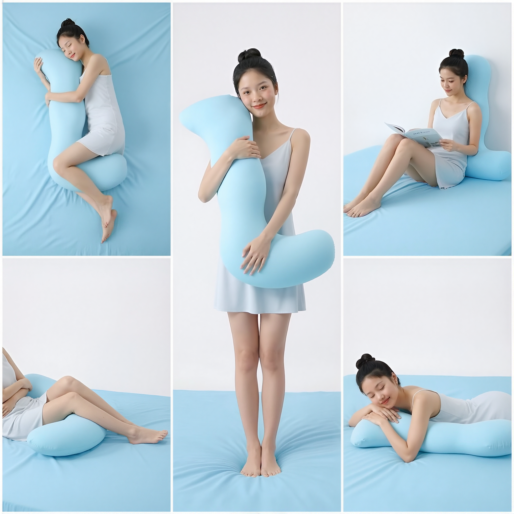 Long Body Pillow for Small People, Suitable for Sleeping with Legs Crossed, for Girls and Adults, Can Be Used as a Doll or Sofa Cushion