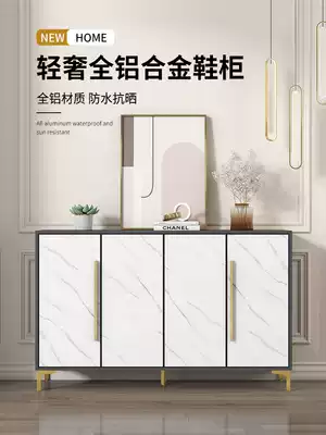 Aluminum alloy shoe cabinet home door large capacity light luxury modern locker balcony waterproof sunscreen can be customized
