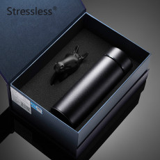 Термокружка stressless999纯银保温杯男士女高档带滤网泡茶杯子商务水杯定制