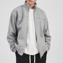 Autumn Winter Plus Cotton Clothing 2023 Early Spring New Mens Fashion Loose Casual Stand Cotton Clothes Pure Color Thickened Jacket