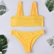 2019 mới nhiều màu sexy bikini hai vai áo tắm nữ hai mảnh bãi biển áo tắm ngực nhỏ bikini - Bikinis