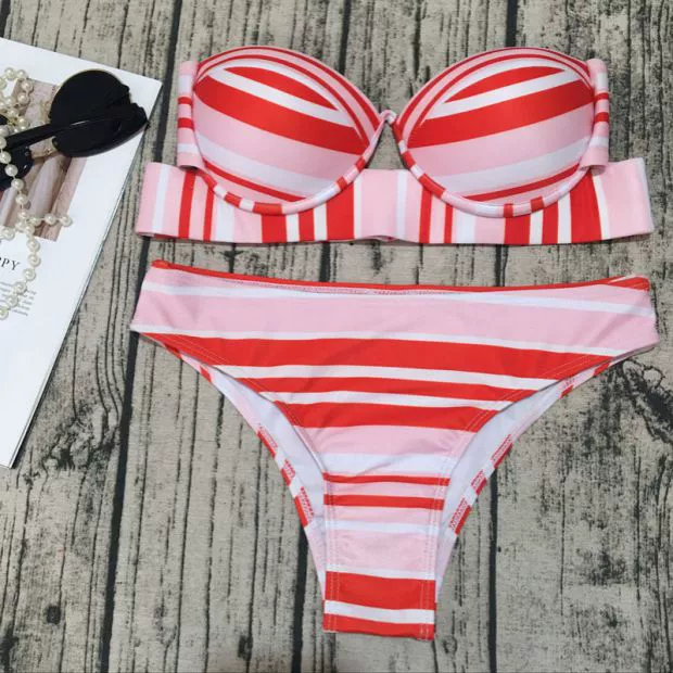 2018 tốc độ bán bikini mới châu Âu và Mỹ màu đen túi cứng chia áo tắm nữ đồ bơi bikini