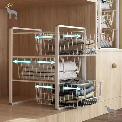 Bedroom wardrobe layered partition partition storage and finishing artifact pull-out cabinet drawer clothing rack clothes compartment