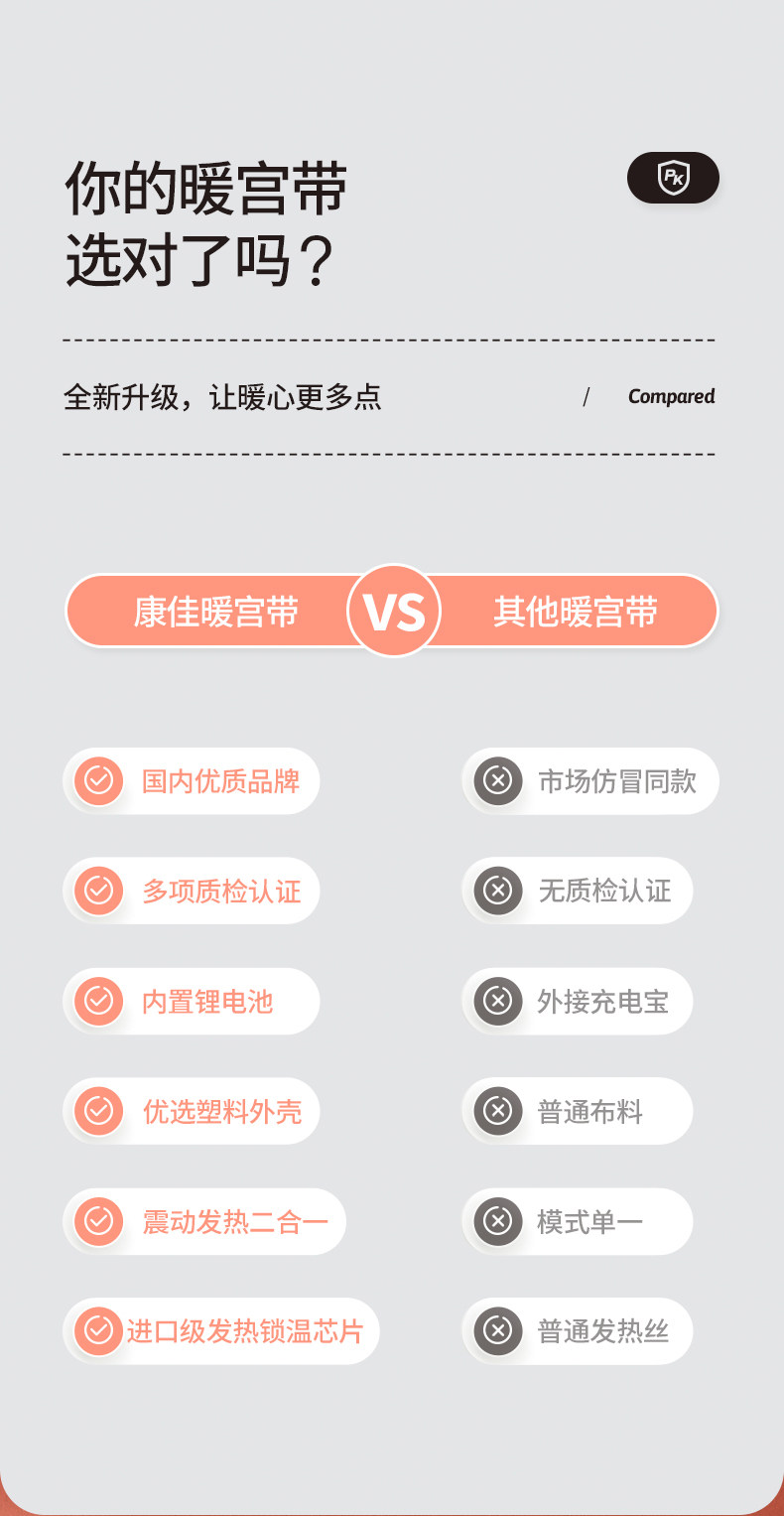 康佳 智能充电款 暖宫按摩带 图4
