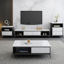 Coffee table TV cabinet combination light luxury modern simple small apartment living room household rock board marble coffee table tea table