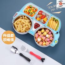 Childrens Rice Bowls Cartoon Boy Accessories 304 CUTLERY STAINLESS STEEL BOWLS ANTI-EG DINNER AVAILABLE SUIT DINNER PLATE TREASURE