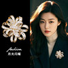 Japanese and Korean Fashion Copper Inlaid Zircon Flower Brooch, Personalized and Creative, Elegant Suit and Cheongsam Brooch Accessory, Wedding Corsage