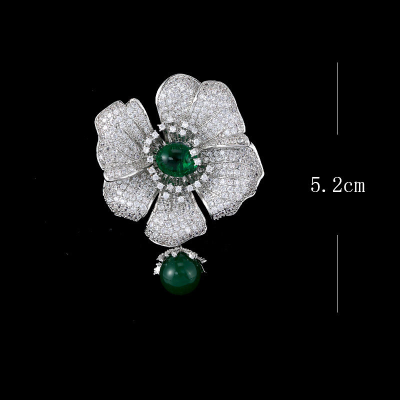 New Chinese-Style Camellia Luxury Brooch, High-End Women's Exquisite and Elaborate Coat Accessory, Blazer, 2025 New Model