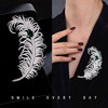 Mother's Day Gift, High-Quality, High-End Micro-Inlaid Zircon Feather Brooch, Coat, Suit Accessory, Corsage, Cheongsam