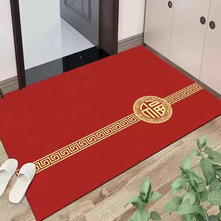 新年地垫入户门家用喜庆门垫客厅进门口脚垫红色地毯大门红色垫子-Taobao