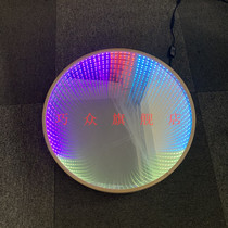 Tunnel light Thousand Layers Mirror Glowing Lights Abyss Light Box Mesh Red Background Wall KTV Round Decorative Lights Infinitely Extended Mirror