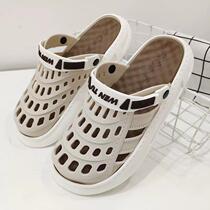 Vietnamese slippers toe-toe shoes for men and women hollow hollow slippers thick-soled comfortable two-wear driving beach and half-slippers