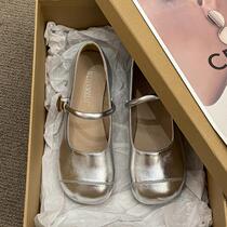 Retro round toe shallow mouth Mary Jane shoes for women spring and autumn new style French low heel single shoes for women grandma shoes