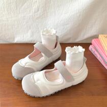 Niche design sense Mary Jane shoes for women spring new style versatile ugly round toe soft-soled cloud puff shoes