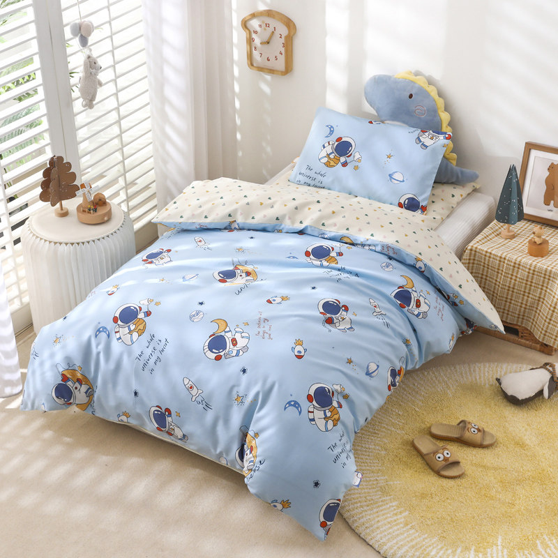 Children's kindergarten quilt three pieces of pure cotton bedding six pieces of baby nap bed including core summer
