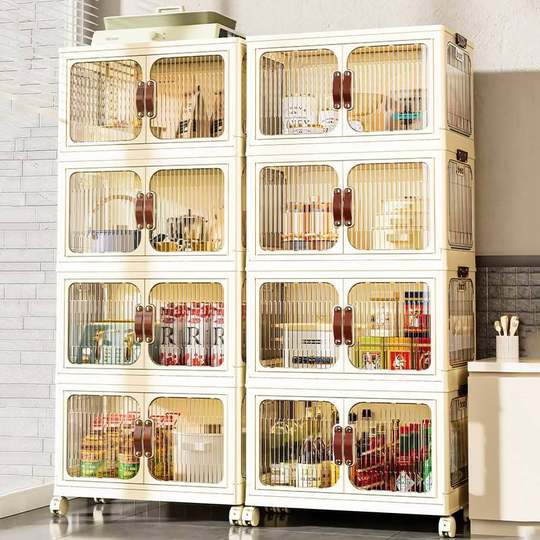 Plastic Foldable Cabinet, No Installation Required, Storage Cabinet for Baby Books, Clothes, Toys, Organizer, Children's Snack Storage Box