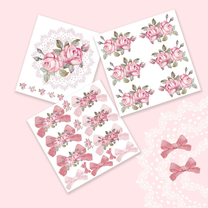 Adhesive sticker decorative small pattern pink girl heart hand account material diy cute sticker tape second generation