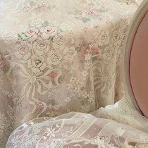 Vintage replica door curtain Elegant bow bouquet lace curtain curtain custom lace