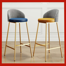Net Red Chair Front Desk Bar Stool Nordic Light Lavish Modern Minimis Home Ins Bar Iron Art High Foot Backrest Stool