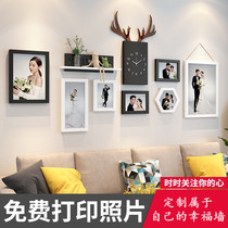 Album Wall Mesh Red Photo Wall Trim Living-room Hanging Picture Frame Wall Ins Nordic Wind Free of perforated Wedding Dress Photos