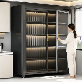 Kitchen Storage Rack Multi-Layer Household Storage Cabinet Microwave Bowl Dustproof Multi-Functional Storage Cabinet Cupboard Storage Cabinet