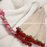 Плетеное одеяло, набор материалов, диван на день матери, «сделай сам», связать своими руками, розы, букет, подарок на день рождения