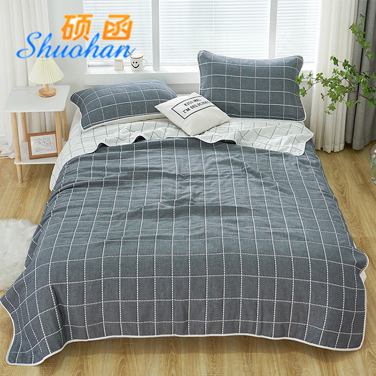 Pure cotton wool towels quilts by six layers of gauze Single double summer soft cover blanket air conditioning blanket Summer cool by 150 * 200