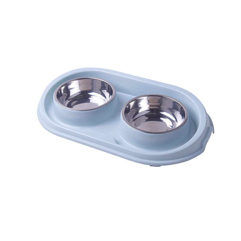 Manufacturer New Pet Supplies Stainless Steel Pet Bowls Cat Bowls Colorful Plastic Dog Food Bowls Non-slip Anti Leaking Dog Bowls