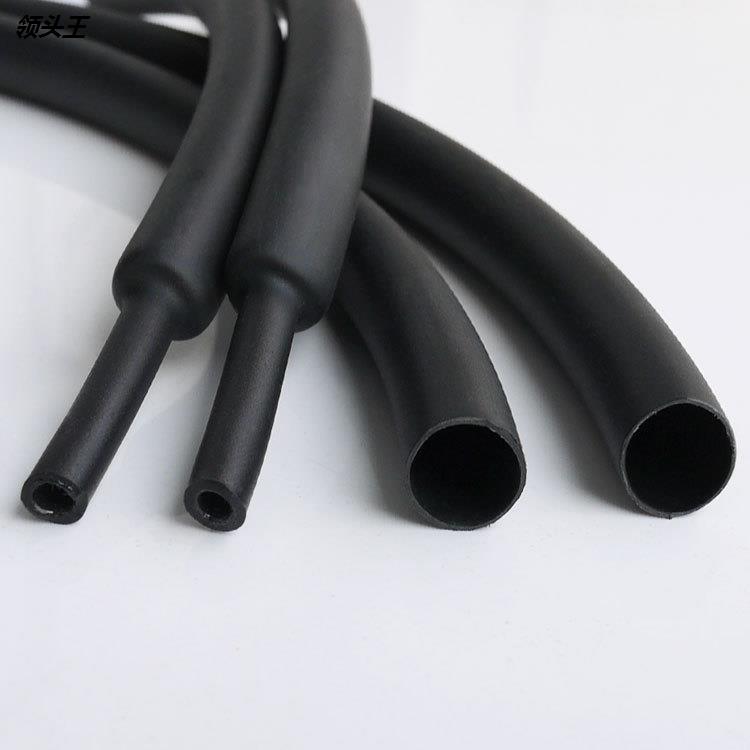 30mm black thermal shrinkage tube Thermal shrinkage tube insulation casing hot melt tube with adhesive double wall heat shrinkage tube customized