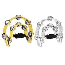 Customized Orff percussion double-layer hand bell electroplated flower drum circle KTV rattle performance accompaniment hand bell