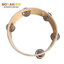 Customized kindergarten Orff musical instrument wooden double-layer flower drum ring double row bell ring musical instrument double row bell ring hand crank